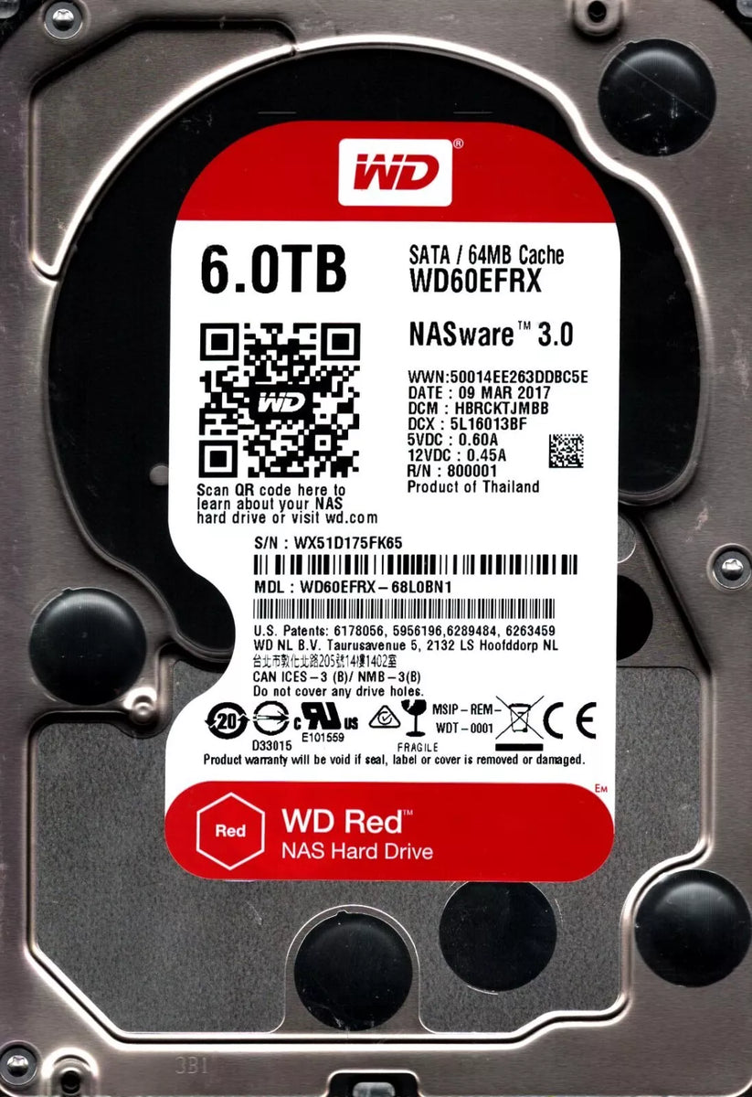 Western Digital 6TB Red Plus NAS 5400 RPM Class SATA 6Gb/s CMR