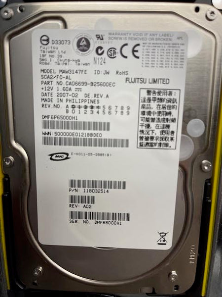 Fujitsu 146GB 10K RPM 3.5" Fibre Channel CA06699-B25600EC 118032514 Hard Drive - MAW3147FE (New with Caddy in Clamshell)