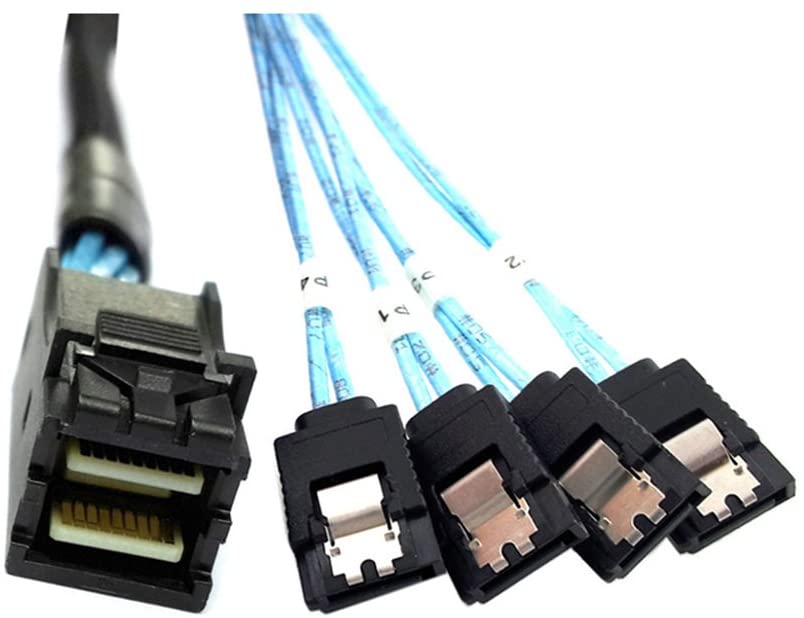 LSI SFF8643-4SATA-50CM (1.64 ft.) Internal HD mini-SAS SFF-8643 to 4 x ...