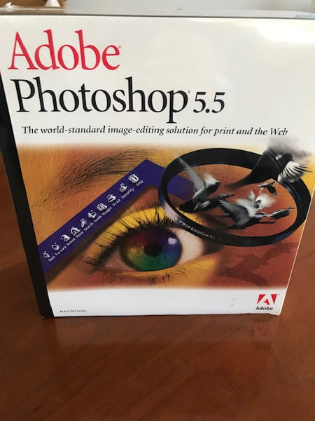 Adobe Photoshop 5.5 Part# 13100771 Upgrade~MAC Macintosh  (UPC# 718659099541) Retail Box
