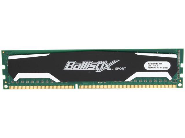 Crucial Ballistix Sport 4GB 240-Pin DDR3 1600 PC3-12800 Desktop Memory - BL51264BA160A