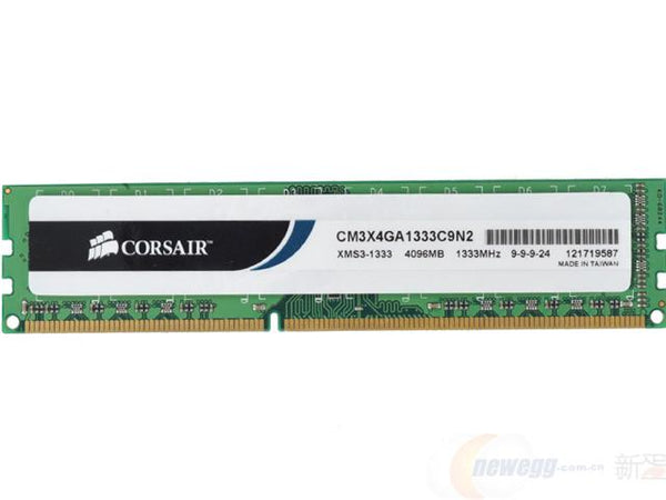 Corsair CM3X4GA1333C9N2 4GB XMS3 DDR3-1333MHz PC3-10600 240pins CL9 Memory Module.