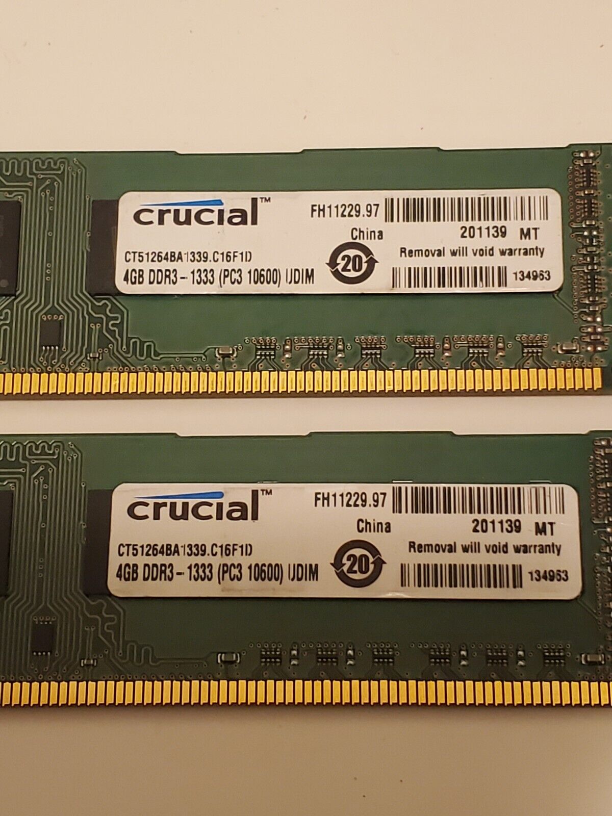 Crucial 8GB Kit (4GB x 2Pcs) DDR3 1333 MHz (PC3 10600) Desktop Memory - CT51264BA1339.D16FER2