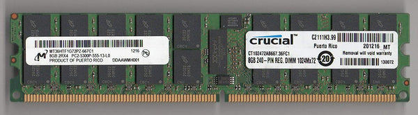 MICRON MT36HTF1G72PZ-667C1 PC2-5300P DDR2 667 8GB 2RX4 ECC REG 2RX4 (FOR SERVER ONLY)