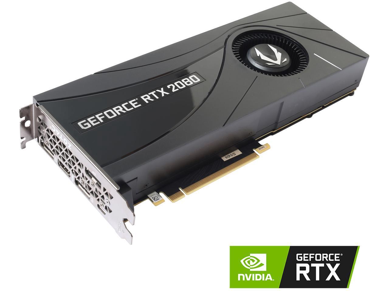 ZOTAC GAMING GeForce RTX 2080 Blower 8GB GDDR6 256-bit Gaming Graphics Card, Metal Backplate - ZT-T20800A-10P