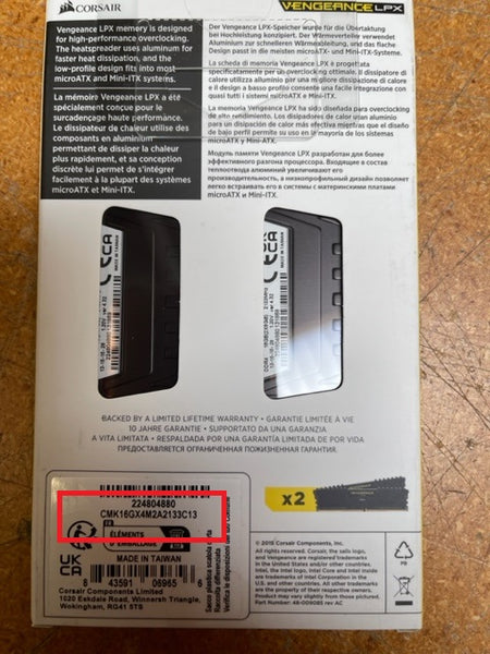 Corsair16GB Kit Vengeance LPX (2 x 8GB) DDR4 2133 (PC4 17000) Desktop Memory CMK16GX4M2A2133C13